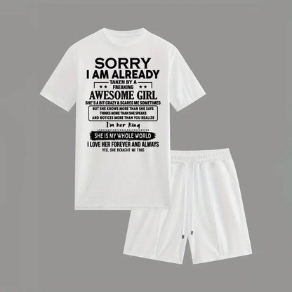Waffle casual suit A09-739 | SORRY I AM ALREADY TAKEN - GIFT FOR HUSBAND FROM WIFE - NINA00 (SKU2607-71-00)