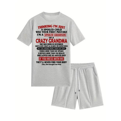 DECEMBER - Waffle casual suit A09-739 | I'M A SPOILED GRANDSON OF A CRAZY GRANDMA - GIFT FROM GRANDMA - NINA12 (SKU2607-117-12)