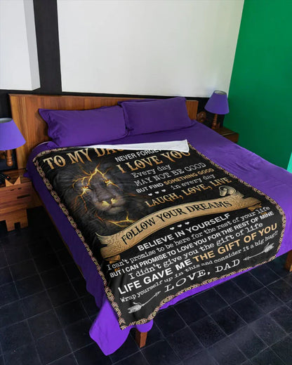 BLANKET FOR DAUGHTER - GIFT FROM DAD - COMFORT & WARMTH GIFT (SKUB06-80)