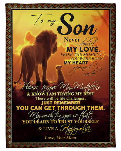 Special Gift For Your Son Blanket - From Mom (SKU-CHAU-B28)
