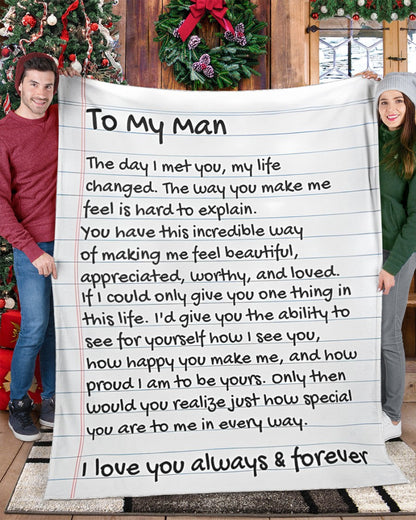 TO MY HUSBAND - GIFT FROM WIFE - Sherpa Fleece Quilt Blanket (SKUB-BLANKET-WIFE00)