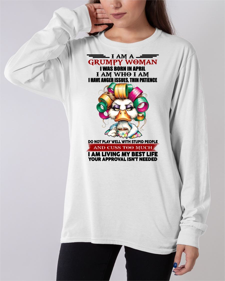 APRIL - GRUMPY WOMAN - BIRTHDAY SHIRT FOR WOMEN - FMA / NINA04 (SKU26T-01-22-04)
