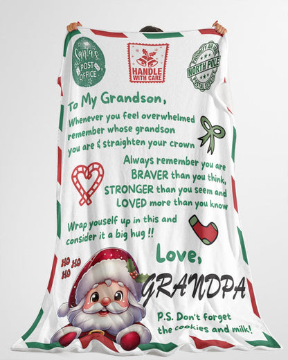 BLANKET FOR GRANDSON – COMFORT & WARMTH GIFT FROM GRANDPA  Sherpa Fleece Quilt Blanket NINA00 (SKUB10-182)
