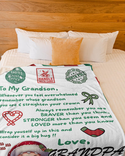 BLANKET FOR GRANDSON – COMFORT & WARMTH GIFT FROM GRANDPA  Sherpa Fleece Quilt Blanket NINA00 (SKUB10-182)