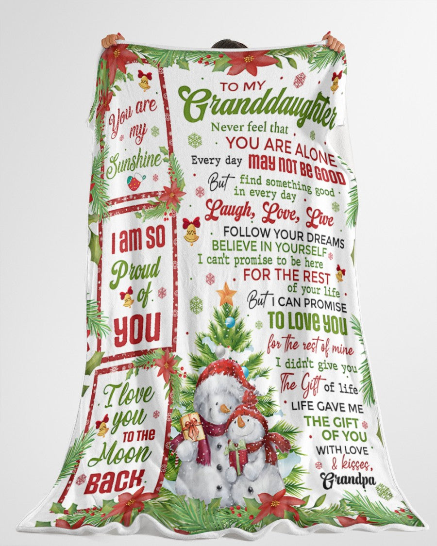 BLANKET FOR GRANDDAUGHTER – COMFORT & WARMTH CHRISTMAS GIFT FROM GRANDPA  Sherpa Fleece Quilt Blanket NINA00 (SKUB10-184)