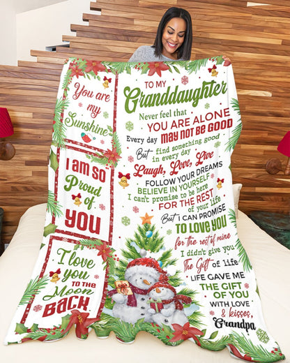 BLANKET FOR GRANDDAUGHTER – COMFORT & WARMTH CHRISTMAS GIFT FROM GRANDPA  Sherpa Fleece Quilt Blanket NINA00 (SKUB10-184)