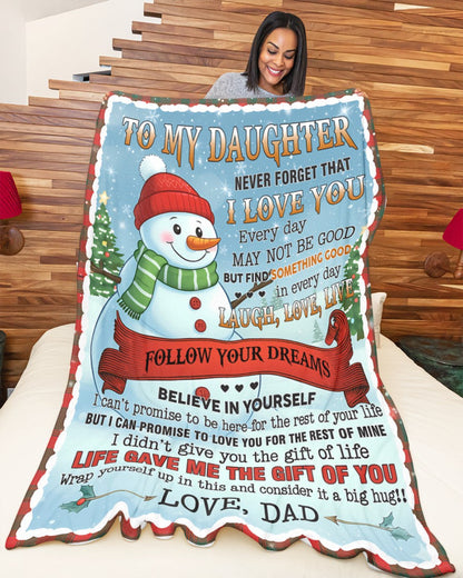 BLANKET FOR DAUGHTER – COMFORT & WARMTH CHRISTMAS GIFT FROM DAD  Sherpa Fleece Quilt Blanket NTTD00