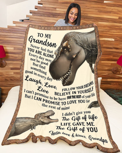 BLANKET FOR GRANDSON – COMFORT & WARMTH GIFT FROM GRANDPA  Sherpa Fleece Quilt Blanket NINA00 (SKUB-BLK-GPKL)