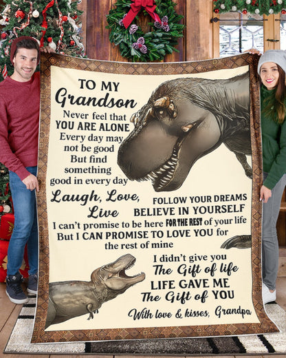 BLANKET FOR GRANDSON – COMFORT & WARMTH GIFT FROM GRANDPA  Sherpa Fleece Quilt Blanket NINA00 (SKUB-BLK-GPKL)