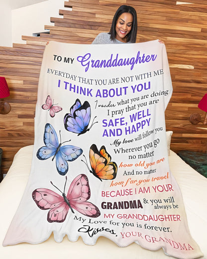 BLANKET FOR GRANDDAUGHTER – COMFORT & WARMTH GIFT FROM GRANDMA  Sherpa Fleece Quilt Blanket NINA00 (SKUB-BLK-GMD1)
