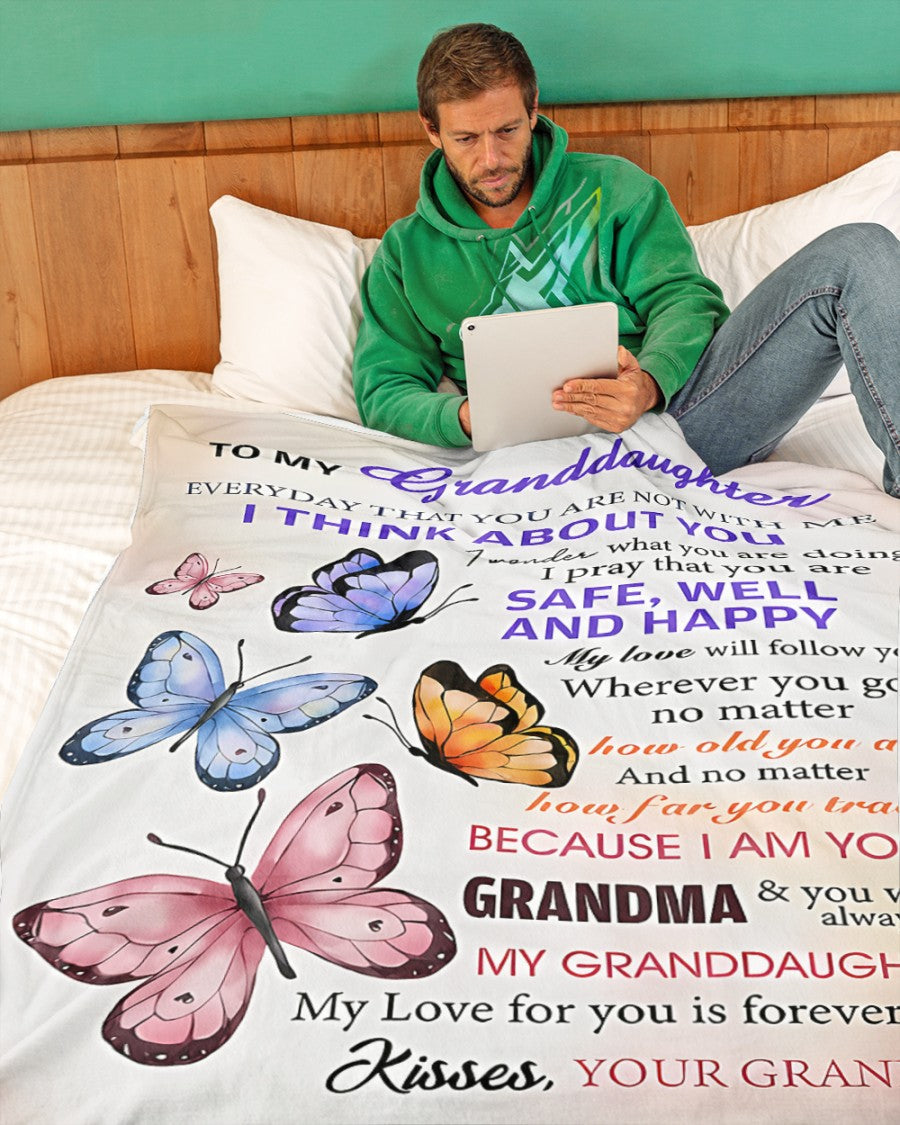 BLANKET FOR GRANDDAUGHTER – COMFORT & WARMTH GIFT FROM GRANDMA  Sherpa Fleece Quilt Blanket NTTD00 (SKUB-BLK-GMD1)