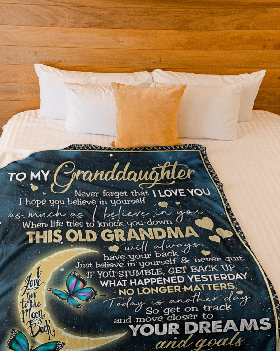 BLANKET FOR GRANDDAUGHTER – COMFORT & WARMTH GIFT FROM GRANDMA  Sherpa Fleece Quilt Blanket NINA00 (SKUB-BLK-GMD2)