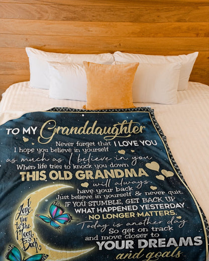 BLANKET FOR GRANDDAUGHTER – COMFORT & WARMTH GIFT FROM GRANDMA  Sherpa Fleece Quilt Blanket NINA00 (SKUB-BLK-GMD2)