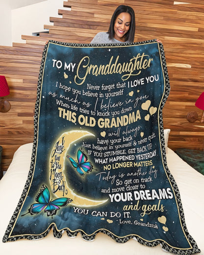 BLANKET FOR GRANDDAUGHTER – COMFORT & WARMTH GIFT FROM GRANDMA  Sherpa Fleece Quilt Blanket NINA00 (SKUB-BLK-GMD2)