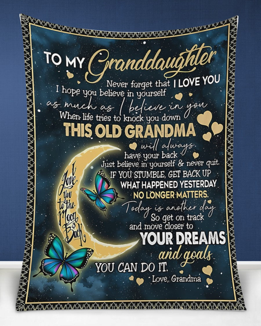 BLANKET FOR GRANDDAUGHTER – COMFORT & WARMTH GIFT FROM GRANDMA  Sherpa Fleece Quilt Blanket NINA00 (SKUB-BLK-GMD2)