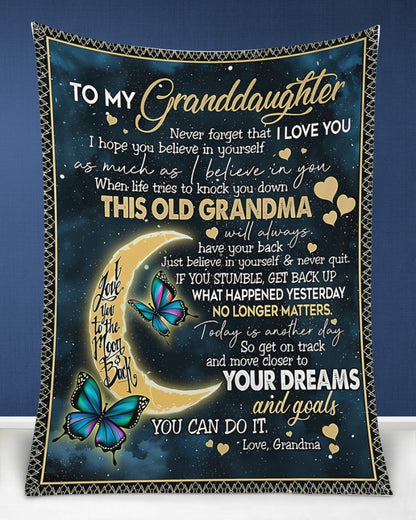BLANKET FOR GRANDDAUGHTER – COMFORT & WARMTH GIFT FROM GRANDMA  Sherpa Fleece Quilt Blanket NINA00 (SKUB-BLK-GMD2)