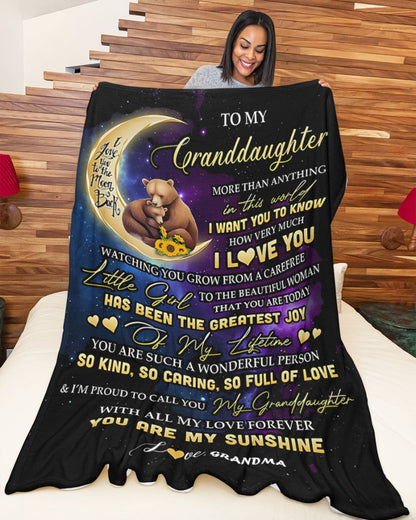 BLANKET FOR GRANDDAUGHTER – COMFORT & WARMTH GIFT FROM GRANDMA  Sherpa Fleece Quilt Blanket NINA00 (SKUB-BLK-GMD3)