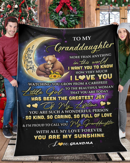 BLANKET FOR GRANDDAUGHTER – COMFORT & WARMTH GIFT FROM GRANDMA  Sherpa Fleece Quilt Blanket NTTD00 (SKUB-BLK-GMD3)