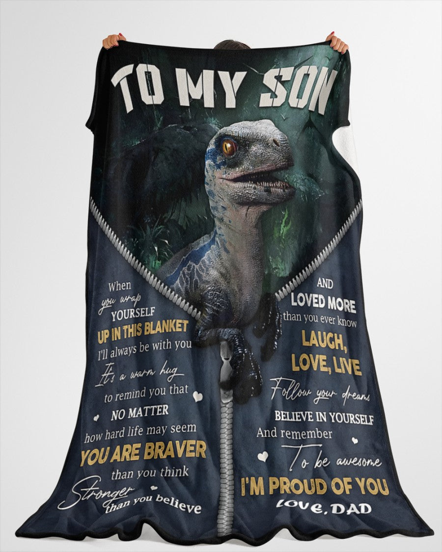 BLANKET FOR SON – COMFORT & WARMTH GIFT FROM DAD Sherpa Fleece Quilt Blanket NTTD00 (SKUB-BLK-DADS1)