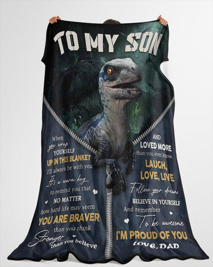 BLANKET FOR SON – COMFORT & WARMTH GIFT FROM DAD Sherpa Fleece Quilt Blanket NTTD00 (SKUB-BLK-DADS1)