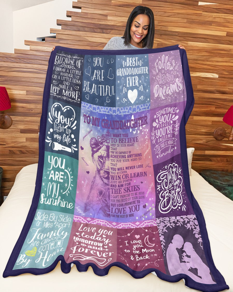 BLANKET FOR GRANDDAUGHTER – COMFORT & WARMTH GIFT FROM GRANDPARENTS  Sherpa Fleece Quilt Blanket NINA00 (SKUB11-BLK-04)