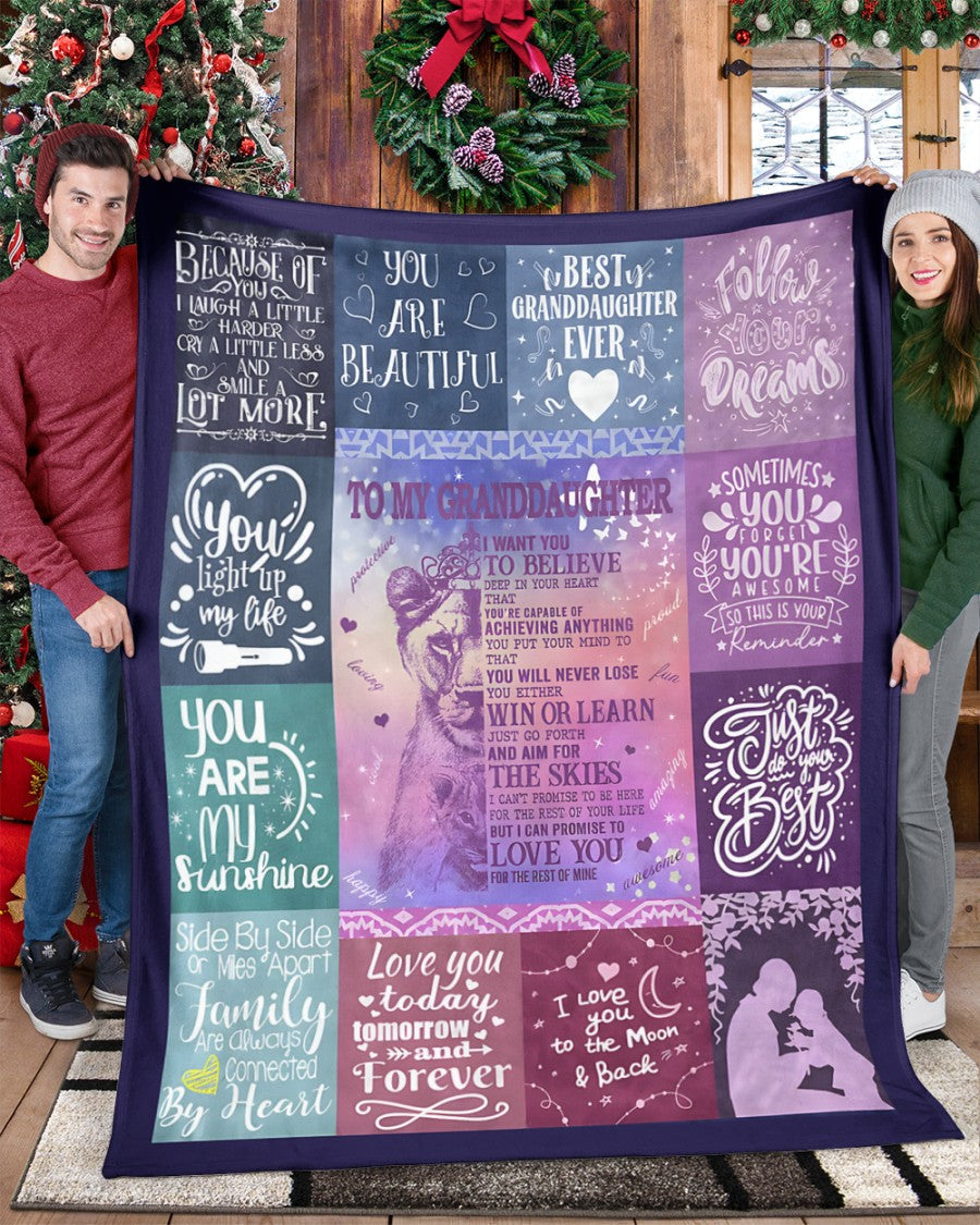BLANKET FOR GRANDDAUGHTER – COMFORT & WARMTH GIFT FROM GRANDPARENTS  Sherpa Fleece Quilt Blanket NINA00 (SKUB11-BLK-04)
