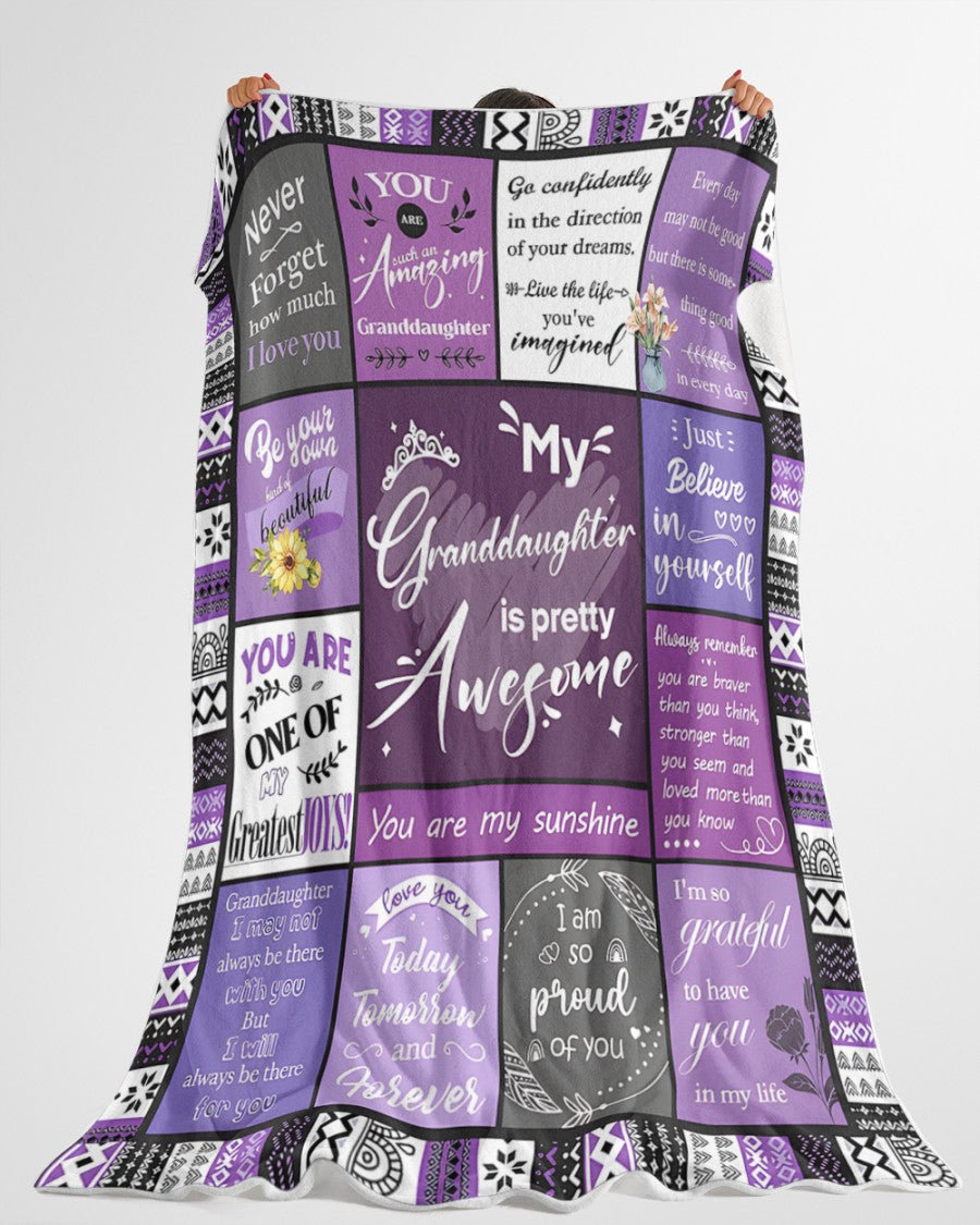 BLANKET FOR GRANDDAUGHTER – COMFORT & WARMTH GIFT FROM GRANDPARENTS  Sherpa Fleece Quilt Blanket NINA00 (SKUB11-BLK-03)