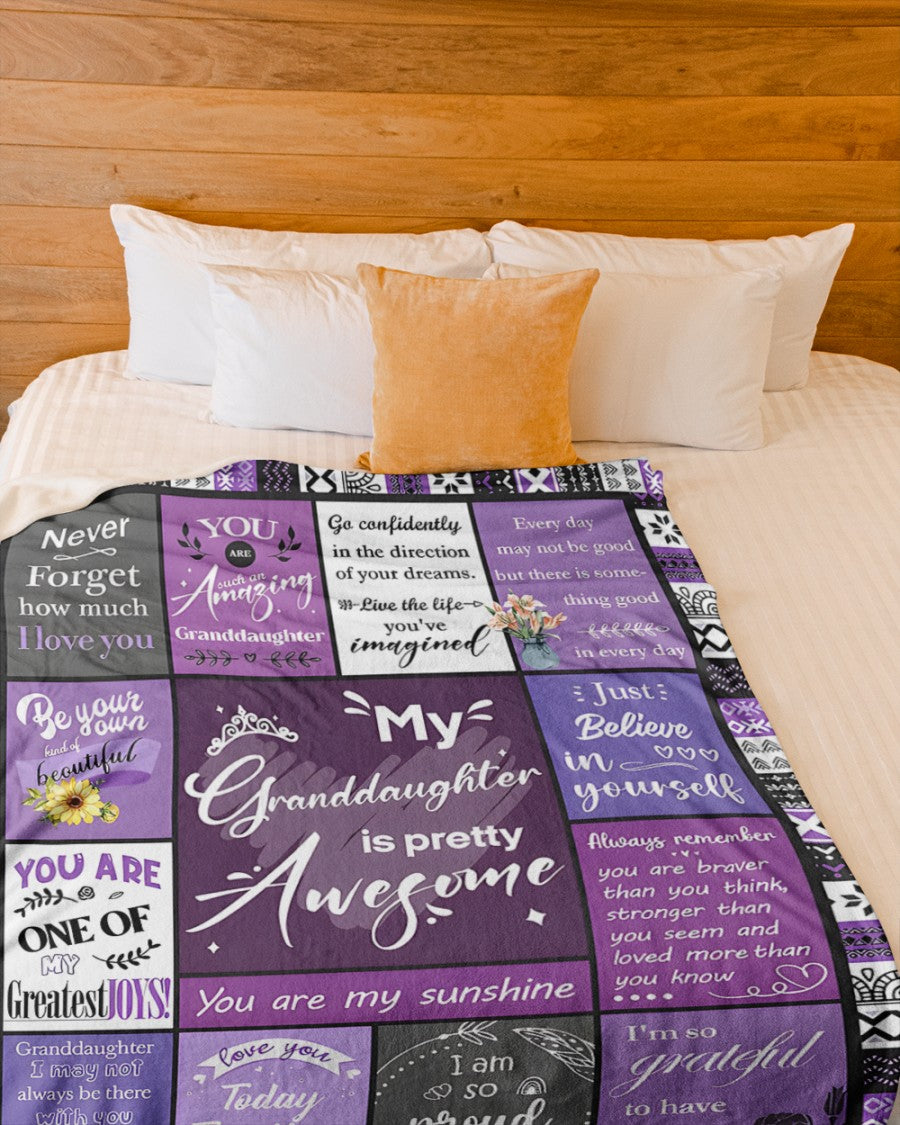 BLANKET FOR GRANDDAUGHTER – COMFORT & WARMTH GIFT FROM GRANDPARENTS  Sherpa Fleece Quilt Blanket NINA00 (SKUB11-BLK-03)
