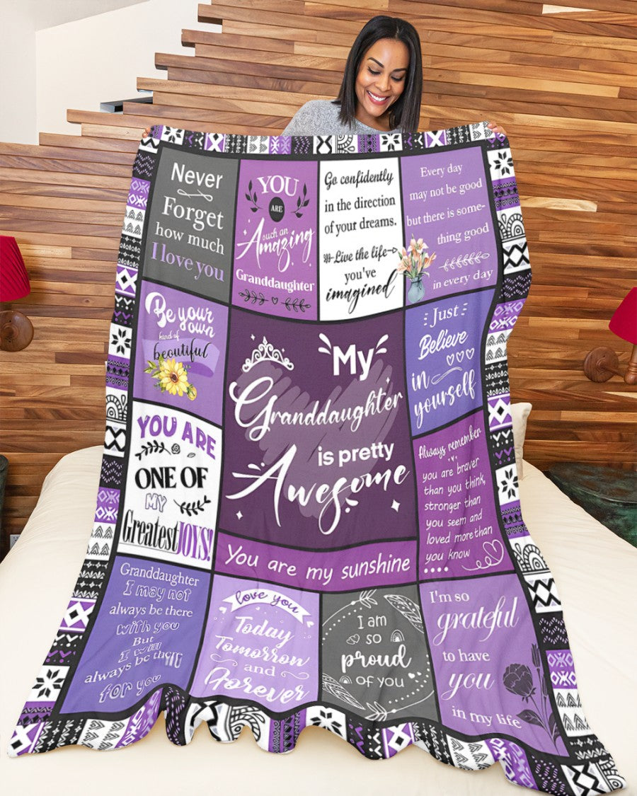 BLANKET FOR GRANDDAUGHTER – COMFORT & WARMTH GIFT FROM GRANDPARENTS  Sherpa Fleece Quilt Blanket NINA00 (SKUB11-BLK-03)