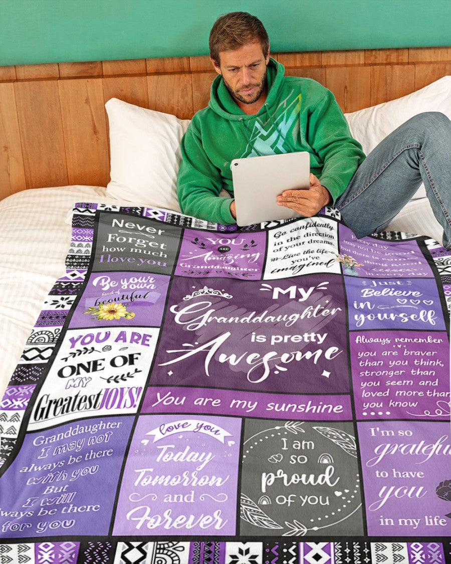 BLANKET FOR GRANDDAUGHTER – COMFORT & WARMTH GIFT FROM GRANDPARENTS  Sherpa Fleece Quilt Blanket NINA00 (SKUB11-BLK-03)