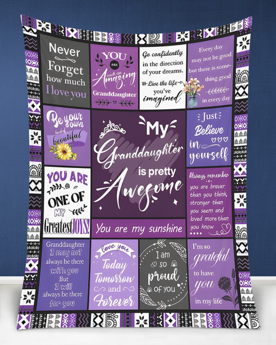 BLANKET FOR GRANDDAUGHTER – COMFORT & WARMTH GIFT FROM GRANDPARENTS  Sherpa Fleece Quilt Blanket NINA00 (SKUB11-BLK-03)