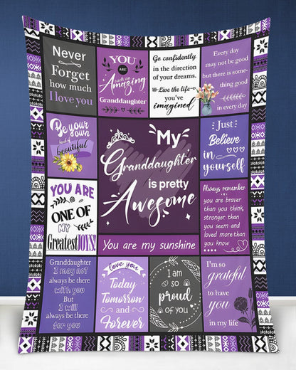 BLANKET FOR GRANDDAUGHTER – COMFORT & WARMTH GIFT FROM GRANDPARENTS  Sherpa Fleece Quilt Blanket NINA00 (SKUB11-BLK-03)