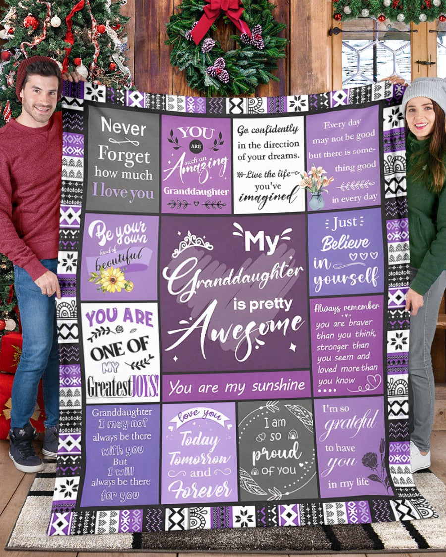 BLANKET FOR GRANDDAUGHTER – COMFORT & WARMTH GIFT FROM GRANDPARENTS  Sherpa Fleece Quilt Blanket NINA00 (SKUB11-BLK-03)