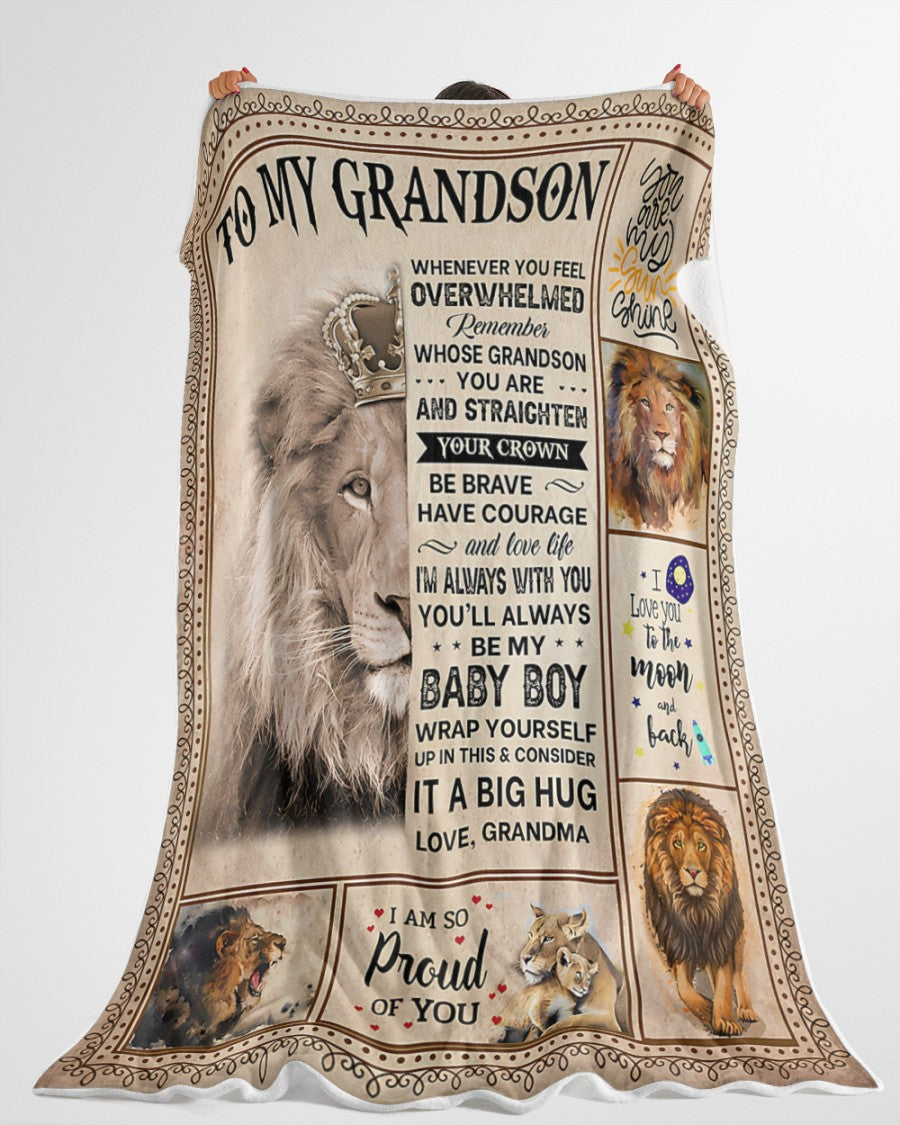 BLANKET FOR GRANDSON – COMFORT & WARMTH GIFT FROM GRANDMA  Sherpa Fleece Quilt Blanket NINA00 (SKUB12-BLK-02)