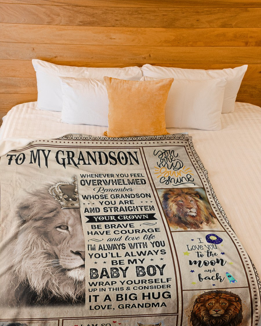 BLANKET FOR GRANDSON – COMFORT & WARMTH GIFT FROM GRANDMA  Sherpa Fleece Quilt Blanket NINA00 (SKUB12-BLK-02)