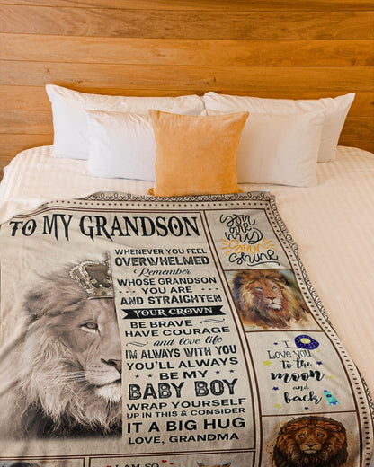 BLANKET FOR GRANDSON – COMFORT & WARMTH GIFT FROM GRANDMA  Sherpa Fleece Quilt Blanket NINA00 (SKUB12-BLK-02)