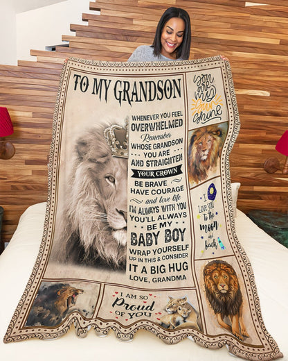 BLANKET FOR GRANDSON – COMFORT & WARMTH GIFT FROM GRANDMA  Sherpa Fleece Quilt Blanket NINA00 (SKUB12-BLK-02)