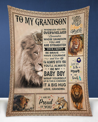 BLANKET FOR GRANDSON – COMFORT & WARMTH GIFT FROM GRANDMA  Sherpa Fleece Quilt Blanket NINA00 (SKUB12-BLK-02)