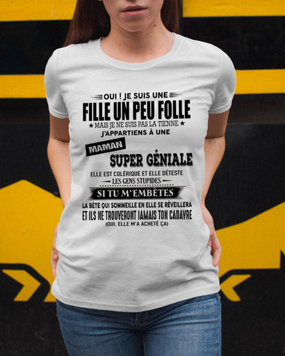 T-SHIRT JE SUIS UNE FILLE CHANCEUSE – CADEAU TOUCHANT DE MAMAN INCROYABLE - fr00 / NINA00