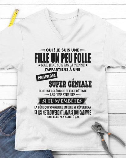 T-SHIRT JE SUIS UNE FILLE CHANCEUSE – CADEAU TOUCHANT DE MAMAN INCROYABLE - fr00 / NINA00