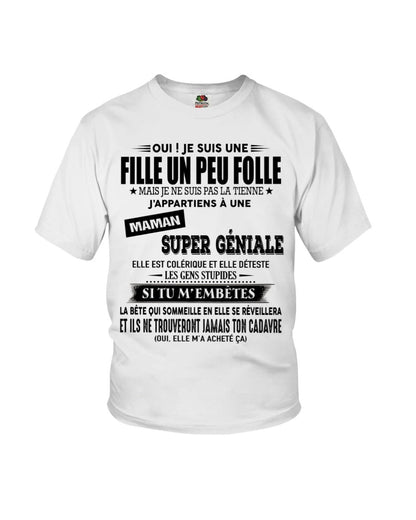T-SHIRT JE SUIS UNE FILLE CHANCEUSE – CADEAU TOUCHANT DE MAMAN INCROYABLE - fr00 / NINA00