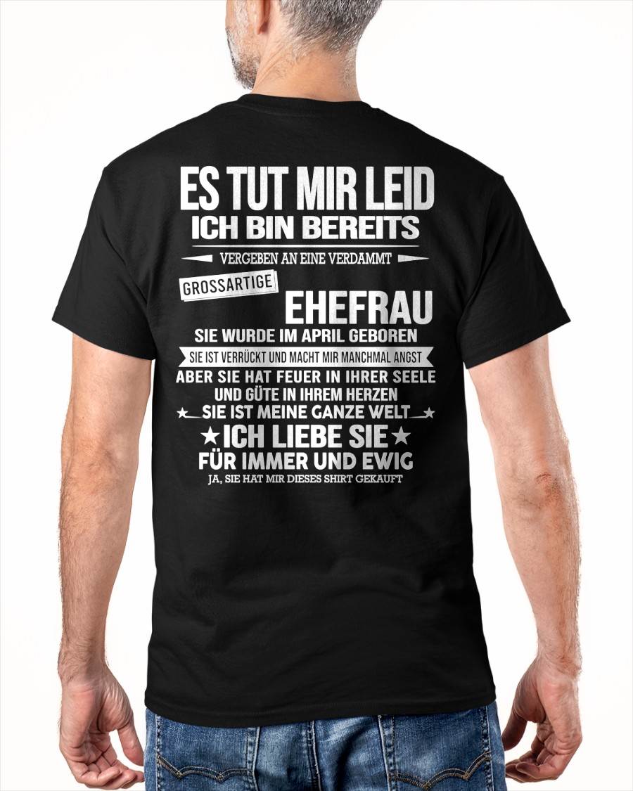 APRIL - ICH BIN BEREITS AN EINE VERDAMMT GROSSARTIGE EHEFRAU VERGEBEN - Das perfekte Geschenk für Ihren Ehemann - GER/NINA04 (SKU2606-183-04)