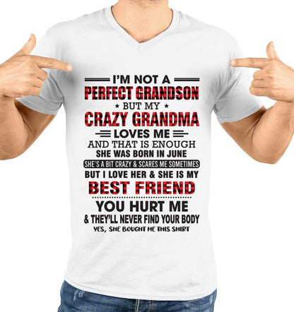 JUNE - I’M NOT A PERFECT GRANDSON BUT MY CRAZY GRANDMA LOVES ME AND THAT IS ENOUGH - FROM GRANDMA - NINA06 (SKU10-167-06)
