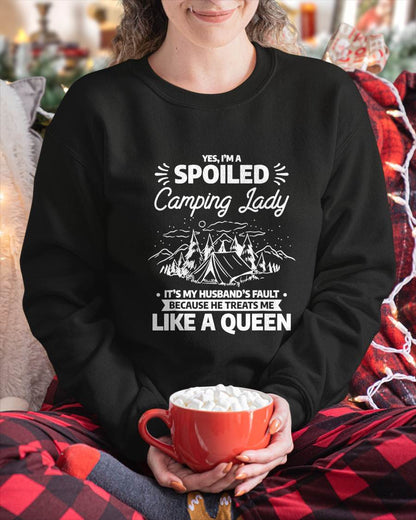 I'm A Spoiled Camping Lady Funny  Camp Camper T-Shirt