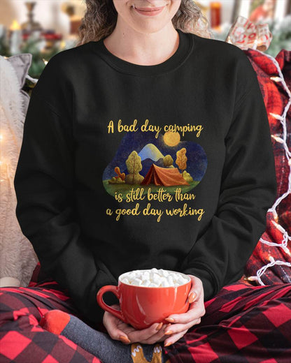 Camping Quote Shirts Outdoors A Bad Day In Camping T-Shirt