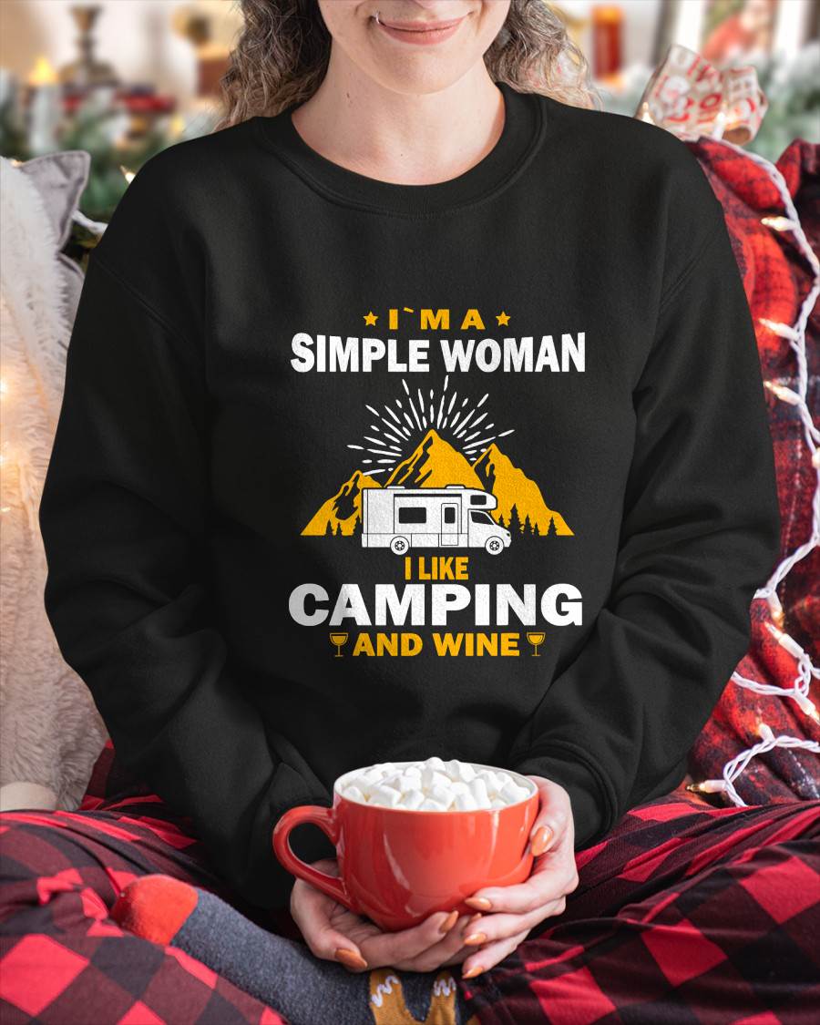 Camping Drinking Vacation Motorhome Camping and Wine T-Shirt