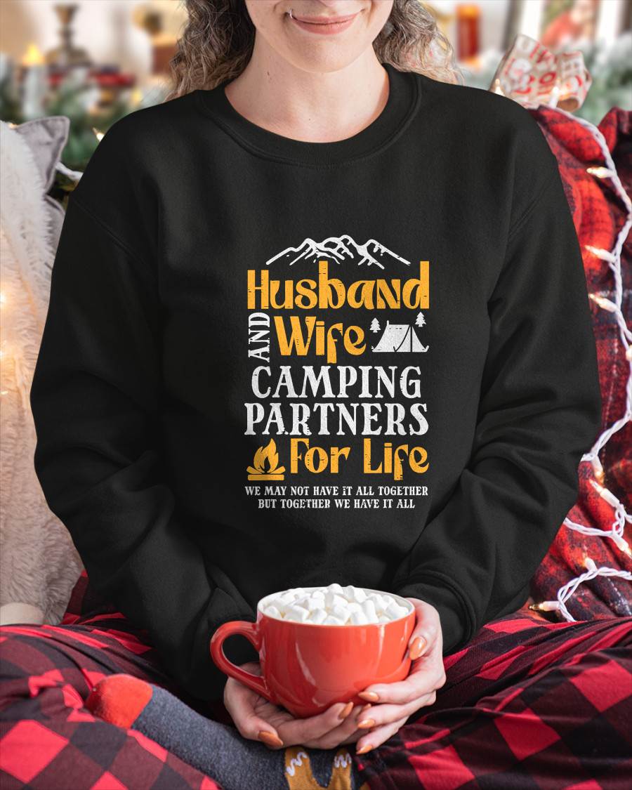 Husband Wife Camping Partners Couple Match Camper - Camping T-Shirt