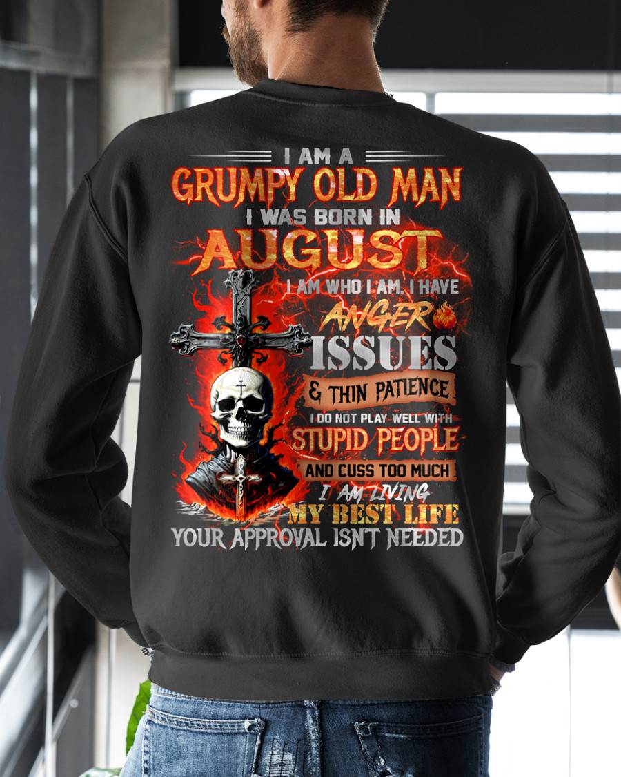 AUGUST – I DO NOT PLAY WELL WITH STUPID PEOPLE AND I CUSS TOO MUCH – MAN TEE - NINA08 (SKU12-319-08)