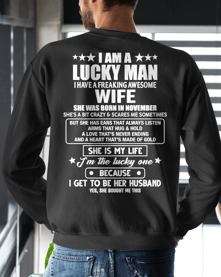 NOVEMBER - SHE IS MY LIFE I'M THE LUCKY ONE BECAUSE I GET TO BE HER HUSBAND - FROM WIFE - NINA11 (SKU2602-209-11)