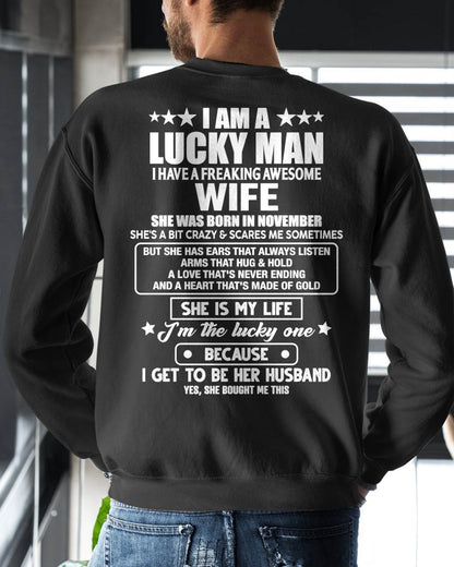 NOVEMBER - SHE IS MY LIFE I'M THE LUCKY ONE BECAUSE I GET TO BE HER HUSBAND - FROM WIFE - NINA11 (SKU2602-209-11)